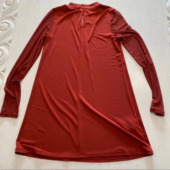 BCBGeneration Mock Neck Tunic Mini Dress Mesh Det - Picture 5 of 5